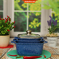 Набір каструль Benson BN-376 з 6 предметів - Синій