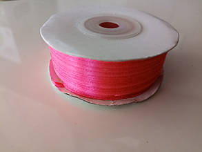 Стрічка атласна 3мм ярко-рожева