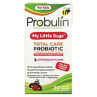 Probulin, для детей, My Little Bugs, пробиотик Total Care + пребиотик и постбиотик, арбуз, 30 жевательных