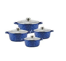 Набір каструль ( 1.5/.2.2/ 3.2 /4.2л ) з гранітним покриттям із 8 предметів Benson BN-381