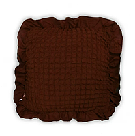 Подушка с наволочкой 45*45 см темно Коричневый, Декоративная подушка для интерьера APEX