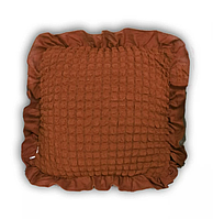 Подушка с наволочкой 45*45 см Коричневый, Декоративная подушка для интерьера APEX