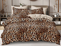 Комплект постельного белья Леопард Евро Поплин, Постельный набор Евро APEX