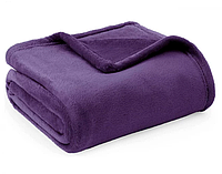 Мягкий плед-покрывало однотонный 200*230 Фиолетовый, Евро покрывало на кровать MIVAX