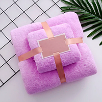 Полотенце для ванной 2 шт комплект Сиреневый, Набор полотенец 70*135/35*75 см MIVAX