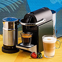 Кофемашина Nespresso Pixie Electric Aluminium и Капучинатор (Вспениватель молока) Aeroccino 4