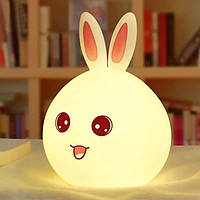 Ночной светильник Rabbit Silicone Lamp в форме силиконового кролика Розовый