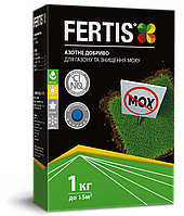 Комплексні добрива для газону та знищення мохів FERTIS 15-0-0+Fe 1кг.