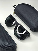 Мужские солнцезащитные очки Porsche черные матовые Polaroid Порше с поляризацией квадратные Polarized