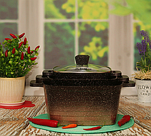 Набір каструль Benson BN-369 з гранітним покриттям з 6 предметів.