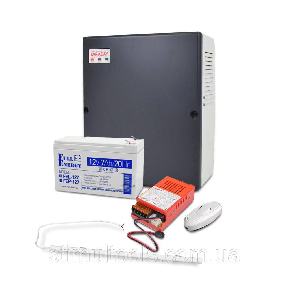 Бокс пластиковий PLB 7-9 А·год + Світильник LED лінійний 120 мм 16 Вт 6500K + БП UPS 35W Smart ASCH PL + FEL-127 + Перемикач