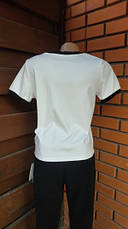 Молодіжна футболка молочного кольору з написом в прямому пошитті розміри 44-48, фото 5