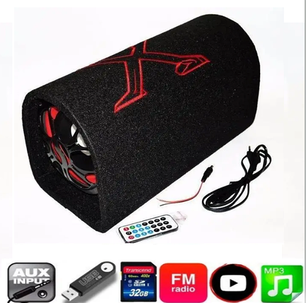 Автомобільний Активний сабвуфер бочка Xplod 300W 8" + Bluetooth, фото 1