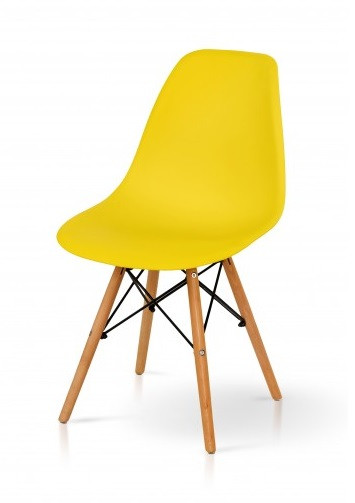 Стілець обідній пластиковий у скандинавському стилі СМАЙЛ Мікс меблі, колір  жовтий