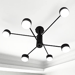 Люстра Лофт LUMINARIA 60W до 16 кв.м колір Чорний RAY 6xGX53 (3+3) BK