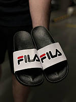 Мужские стильные белые шлепанцы Fila Big Logo (41, 42), летние качественные мужские тапочки