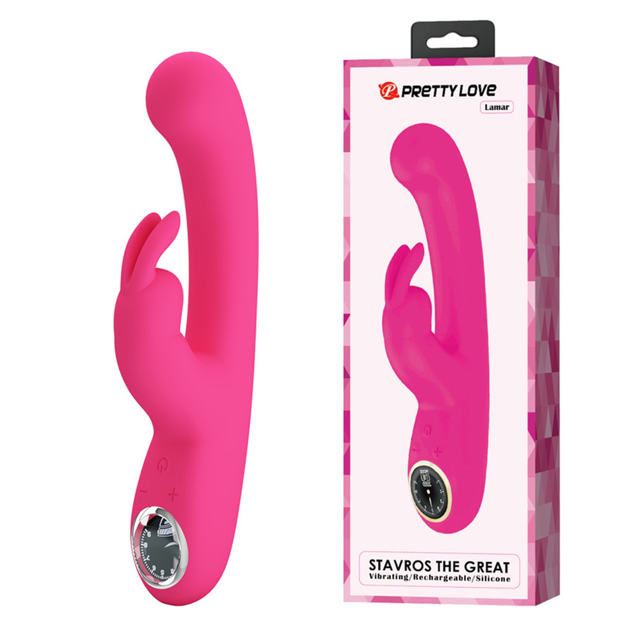 Вібратор PRETTY LOVE Lamar Pink, 10 vibration functions 9 speed levels Кітті