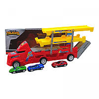 Трейлер-автовоз игрушка 038-4A, подвижные детали, машинки 3шт