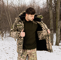 Пиксельная зимняя куртка, бушлат армейский пиксель куртка зсу камуфляж плотная kl520