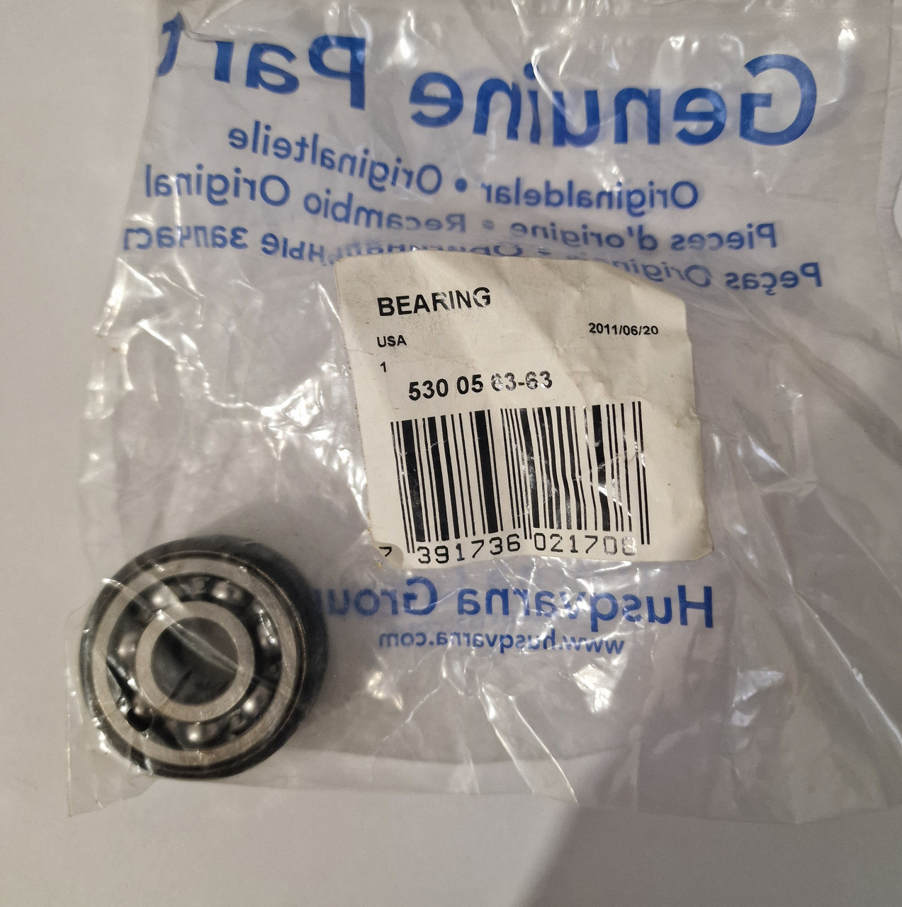 Partner 350/351/352/371, Husqvarna 136/137/141/142 Сальник з підшипником оригінал бензопила