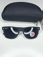 Солнцезащитные очки Ray Ban Wayfarer черные матовые 2140 Polarized Рей Бен Вайфареры с поляризацией