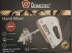 Міксер ручний 260Вт DOMATEC R 6633W WHITH/ 9340  (24 шт)