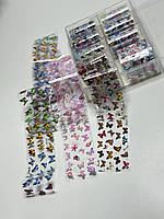 Фольга для лиття перекладна в контейнері, набір 10шт метелики