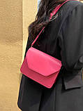 Жіноча сумка крос-боді на широкому ремінці 5809 рожева, фото 8
