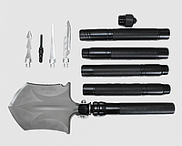 Складна багатофункціональна саперна лопатка з чохлом Adimanti 2 Чорна, Тактична туристична лопата APEX