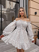 Платье женское летнее муслиновое в цветы S-M; M-L "LOOK AT ME" от прямого поставщика