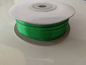 Стрічка атласна 3мм зелена