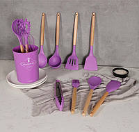 Набір із силікону 12 предметів, кухоні аксесуари, силікований кухонний набір Фіолетовий APEX