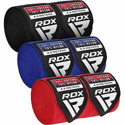 Бинти для боксу RDX RB Hand Wraps Combine 3 пари Red,Black,Blue (4.5м.)