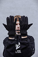 Рукавички чоловічі Cyber чорні, сенсорні рукавички, зимові теплі рукавиці APEX