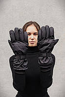 Рукавички жіночі Skier чорні, рукавиці з застібкою, пухові рукавички, зимові рукавиці APEX