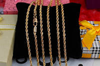 Ланцюг Xuping Jewelry канатик золотистий довжина 60 см ширина 3 мм