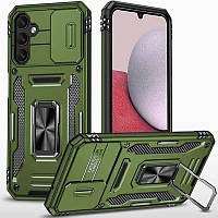 Противоударный чехол бампер Camshield Army Ring для Samsung Galaxy S24Plus Оливковый / Army Green