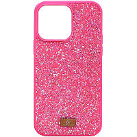 TPU чехол Bling World Rock Diamond для Apple iPhone 15 (6.1") Ярко-розовый