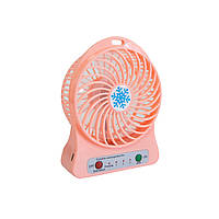 Маленький вентилятор настольный Portable Rechargeable Fan 4.5W Светло-Розовый ручной мини вентилятор (NS)