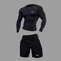 Компрессионная одежда 2в1 Nike BLACK Модель 2024 (комплект для фитнеса)