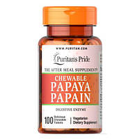 Puritan's Pride Papaya Papain 100 жувальних таблеток DS