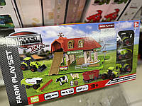 Детский игровой набор ферма с животными и техникой, загон для животных домик 80123-2