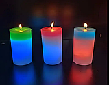 Комплект свічок 3 штуки з воску з підсвічуванням candled madic 7 color, фото 2