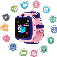 Детские часы с gps smart часы q19 розовые со встроенной камерой Смарт часы для андроид Водонепроницаемые умные