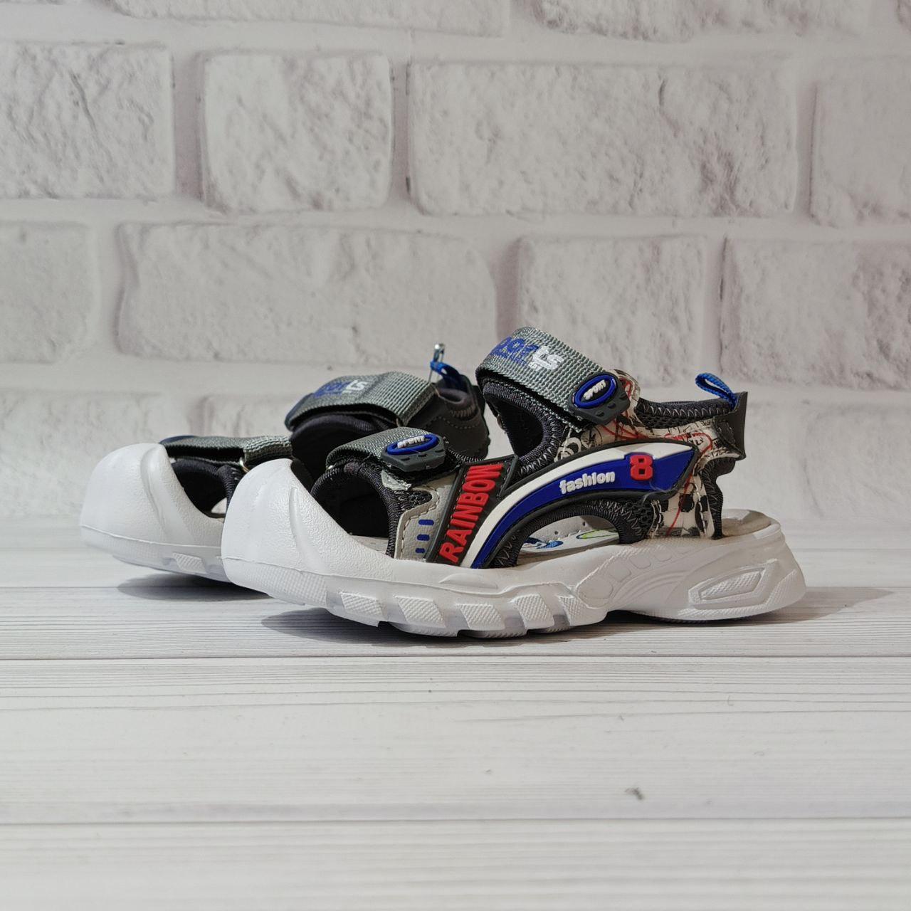 Дитячі літні сандалі в сірому кольорі для хлопчика, фото 1