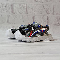 Дитячі літні сандалі в сірому кольорі для хлопчика