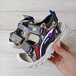 Дитячі літні сандалі в сірому кольорі для хлопчика, фото 5