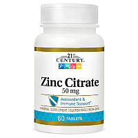 Витамины и минералы 21st Century Zinc Citrate 50 mg, 60 таблеток DS