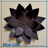 60см Дизайнерские чёрные металлические настенные часы Black Flower