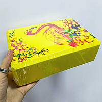 Блок для йоги с рисунком "Фламинго" Желтый 120грамм